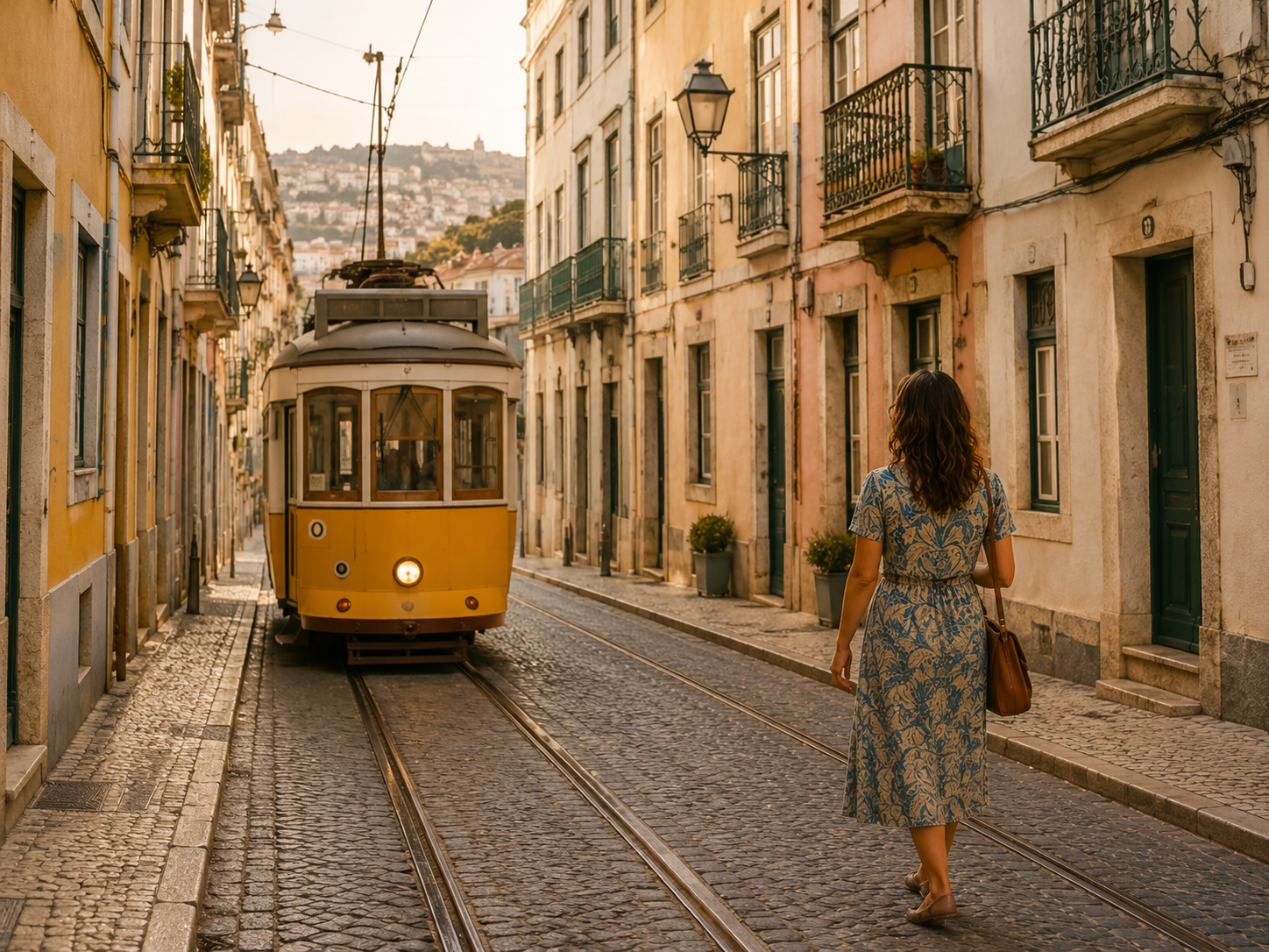 Rue portugaise avec tram