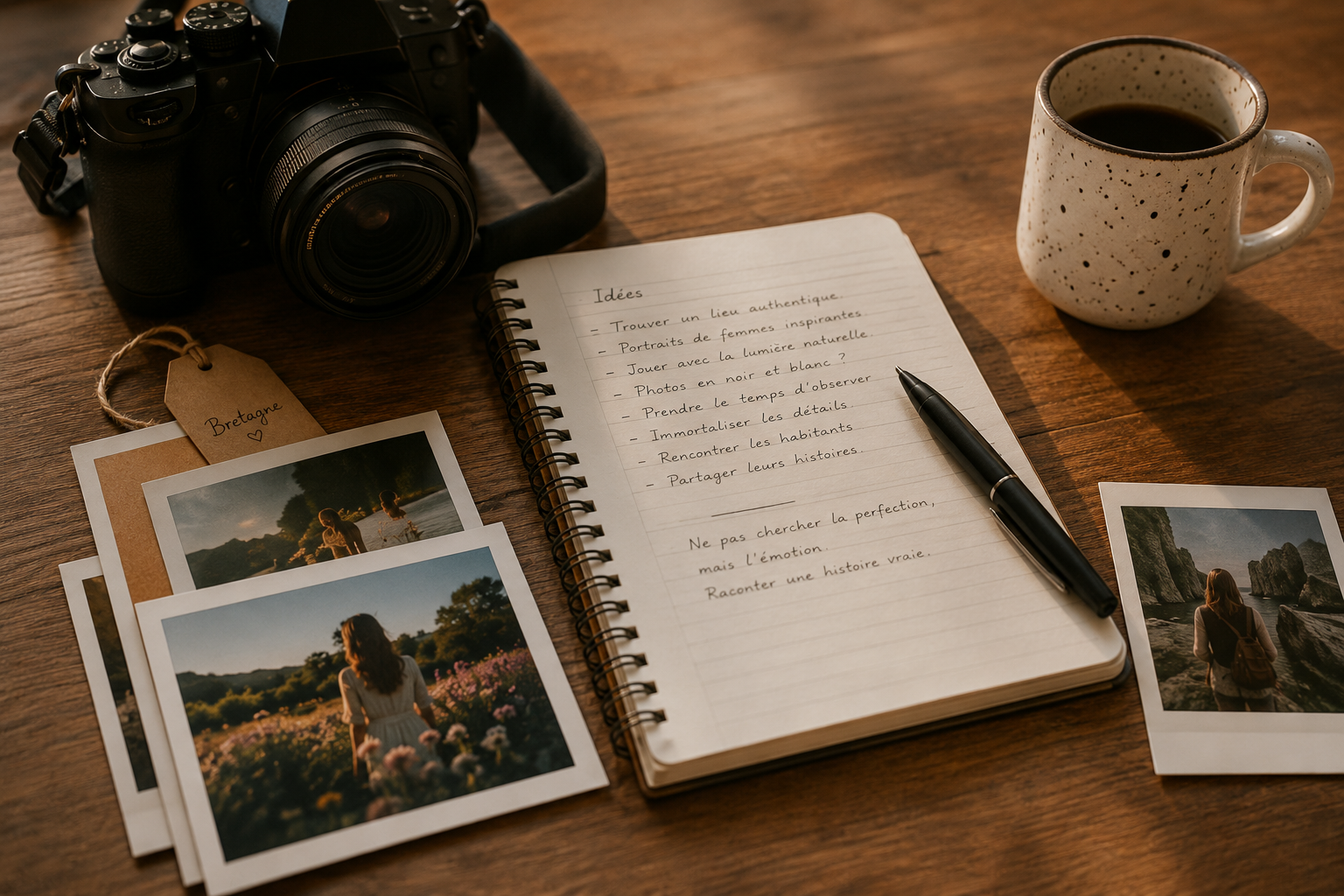 Bloc-notes avec photos et appareil